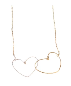 Best Sale ❤️ A Blonde and Her Bag Jewelry 👩 women Heart to Heart Pendant Necklace in Gold and Silver 👏