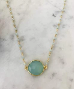 Outlet 🔥 A Blonde and Her Bag Jewelry 👩 women Mrs. Parker Endless ☀️ Summer Chalcedony Necklace in Gold ✔️