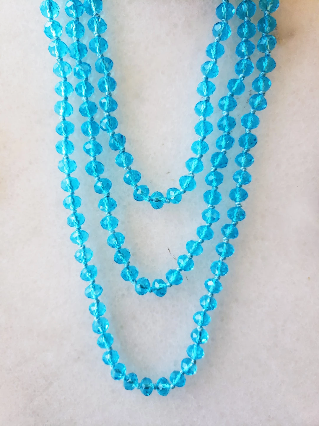 Best deal π A Blonde and Her Bag Jewelry π© women Aqua Blue Crystal Beaded Necklace π₯° - Image 3