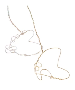 Discount 🛒 A Blonde and Her Bag Jewelry 👩 women Lariat Necklace with Moonstone and Peach Moonstone Silver Gold Hearts ❤️