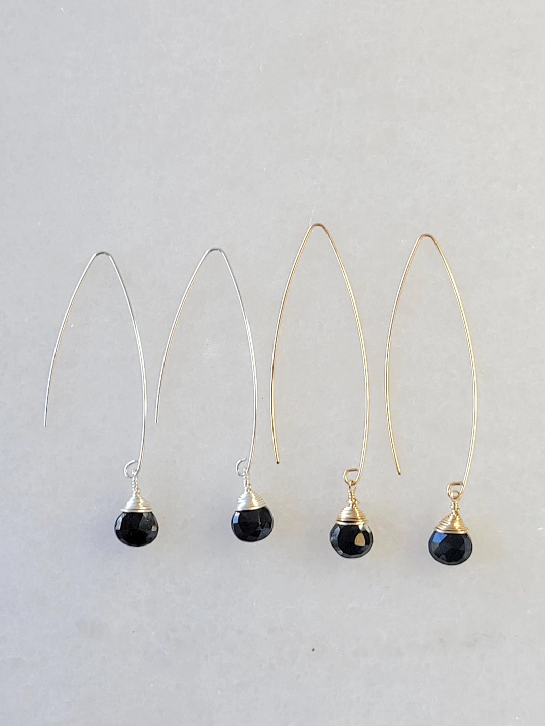 Promo π A Blonde and Her Bag Jewelry π© women Jill Long Wire Drop Earring in Black Onyx 𧨠- Image 2