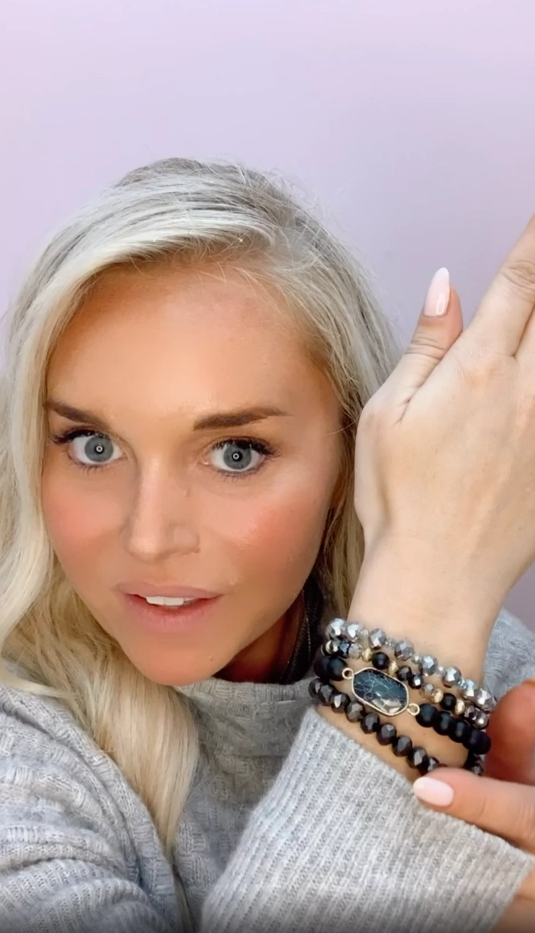 New β¨ A Blonde and Her Bag Jewelry π© women Black Imperial Turquoise and Soapstone Beaded Stretch Bracelet - Set of 4 π - Image 2