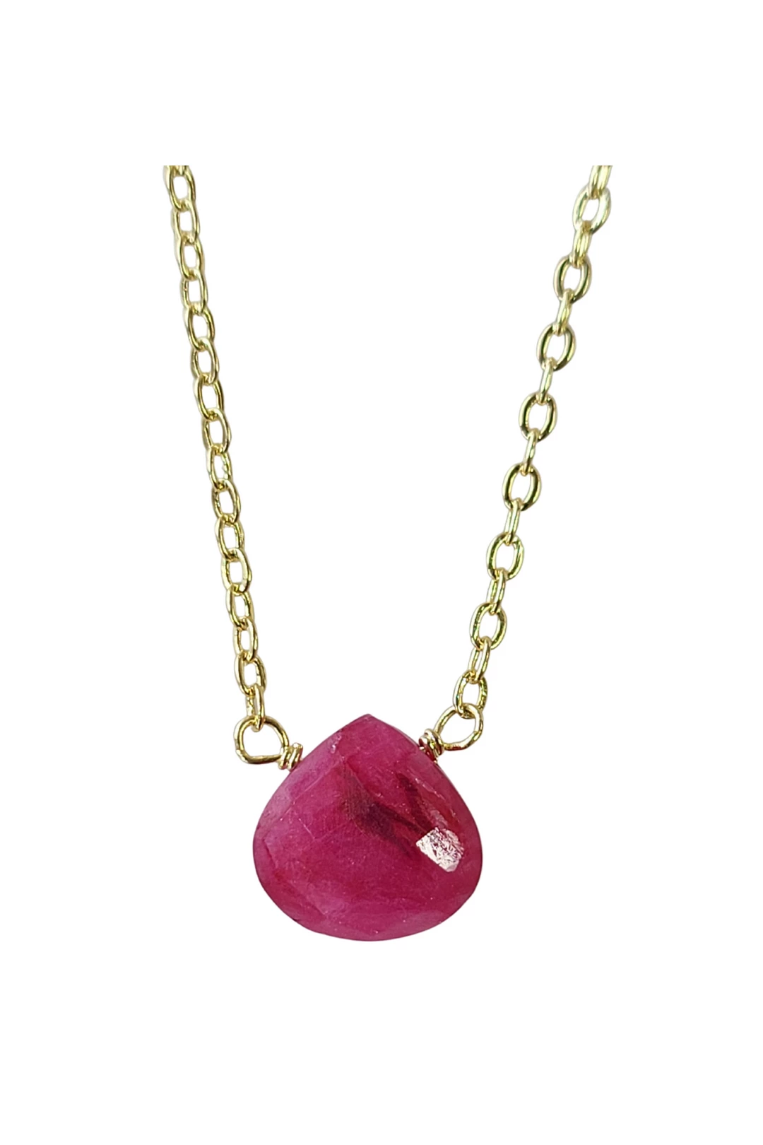 Cheap π A Blonde and Her Bag Jewelry π© women Stephanie Delicate Drop Necklace in Ruby - Brass Chain β - Image 2