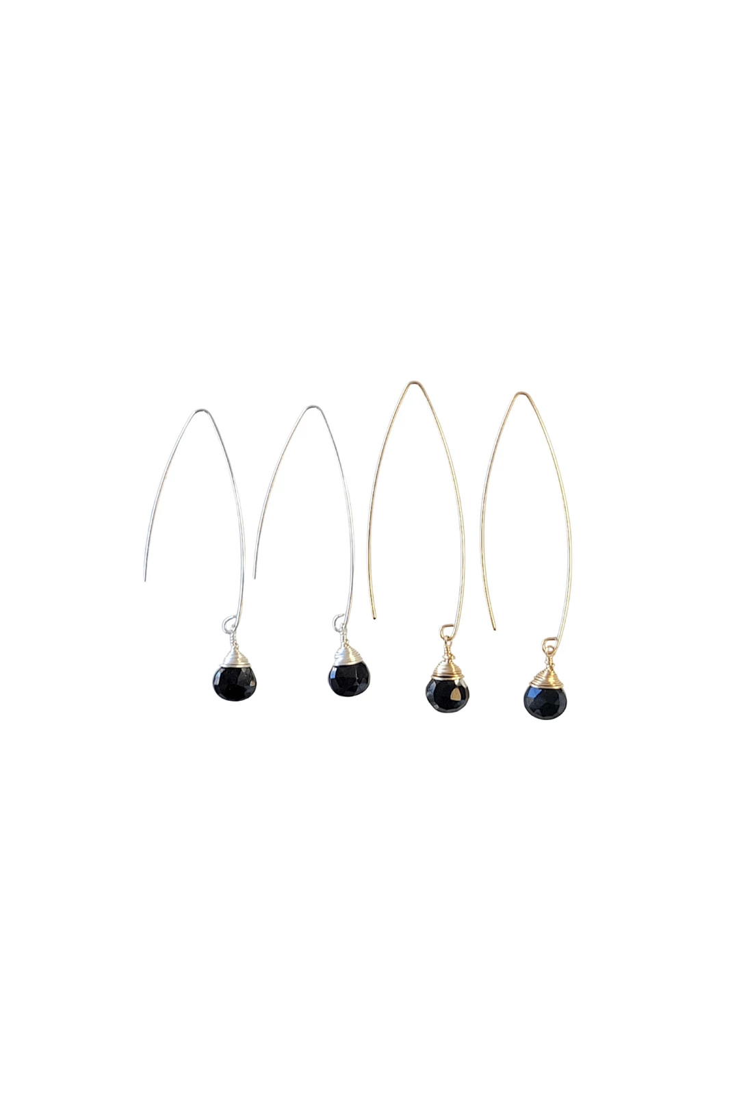 Promo π A Blonde and Her Bag Jewelry π© women Jill Long Wire Drop Earring in Black Onyx π§¨