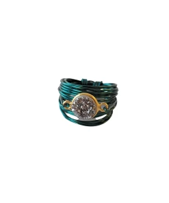 Discount 🤩 A Blonde and Her Bag Jewelry 👩 women Torrey Ring in Green with Grey Druzy 😉