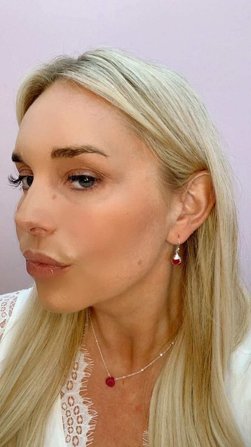 Cheap π A Blonde and Her Bag Jewelry π© women Stephanie Delicate Drop Necklace in Ruby - Brass Chain β - Image 3