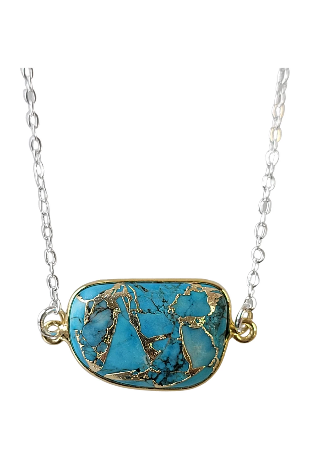 Brand new π₯ A Blonde and Her Bag Jewelry π© women Mrs. Parker Necklace in Copper Turquoise - Brass Chain π―