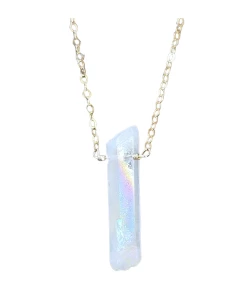 Best Pirce ✨ A Blonde and Her Bag Jewelry 👩 women Single Raw Rainbow Quartz Crystal Pendant Necklace in Gold 🛒