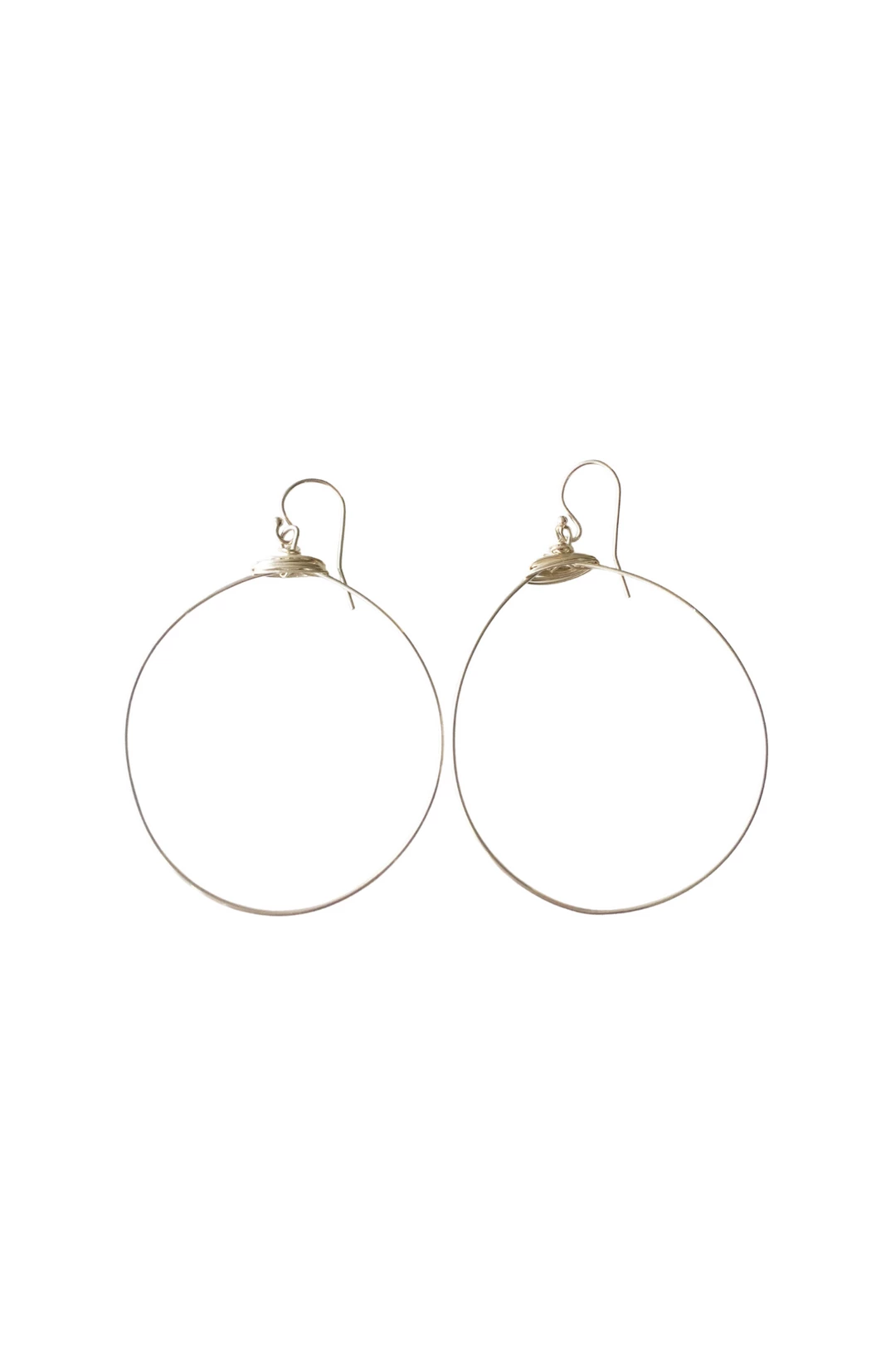 Buy ๐ A Blonde and Her Bag Jewelry ๐ฉ women Large Featherweight Hoop Earring in Silver with Silver Wrap ๐ - Image 2