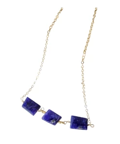 Buy 🎉 A Blonde and Her Bag Jewelry 👩 women Baker Beach 3 Stone Necklace in Sapphire 🧨