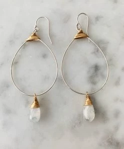 Best Sale ❤️ A Blonde and Her Bag Jewelry 👩 women Small Featherweight Earring with Moonstone Drop ✨