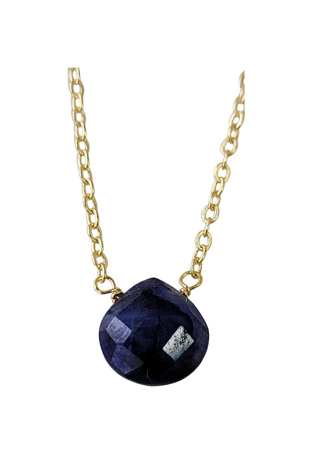 Wholesale βοΈ A Blonde and Her Bag Jewelry π© women Stephanie Delicate Drop Necklace in Sapphire - Brass Chain β€οΈ - Image 2