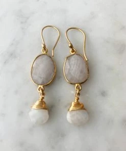 Best Pirce 👏 A Blonde and Her Bag Jewelry 👩 women Victoria Ojai Earring in Moonstone 😉