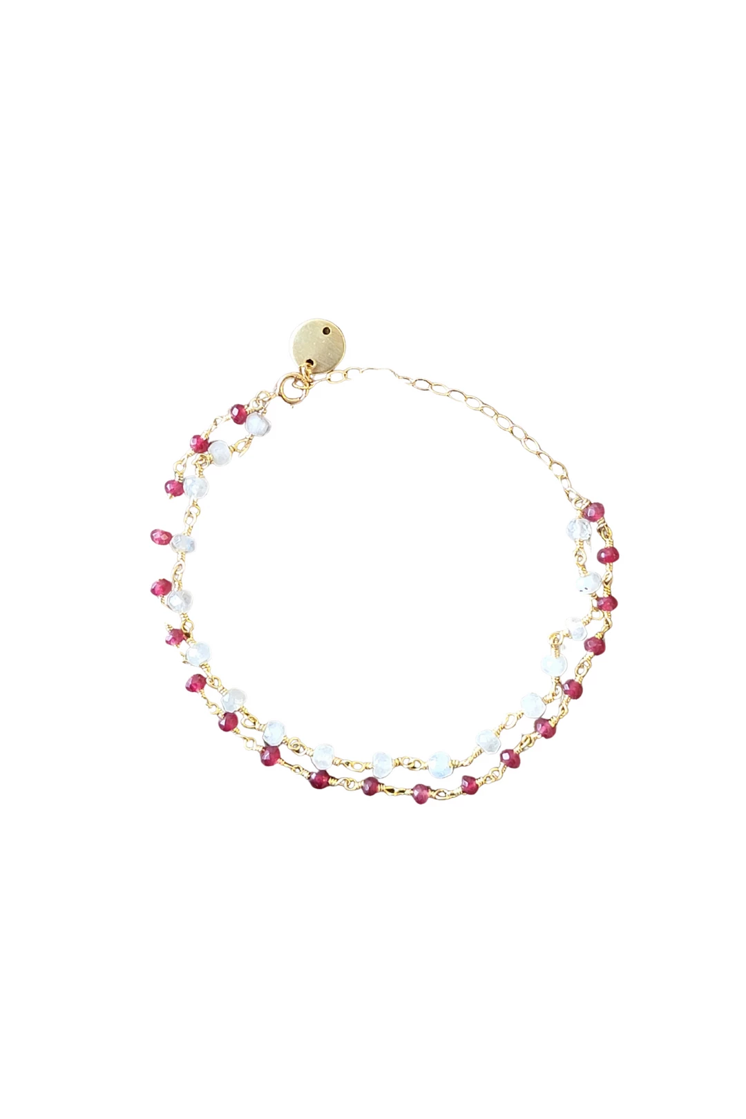 Brand new โญ A Blonde and Her Bag Jewelry ๐ฉ women Willow Bracelet in Ruby and Moonstone ๐ฅฐ