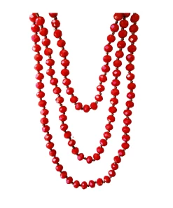 Best Pirce 🥰 A Blonde and Her Bag Jewelry 👩 women Cherry Red Crystal Beaded Necklace 🧨