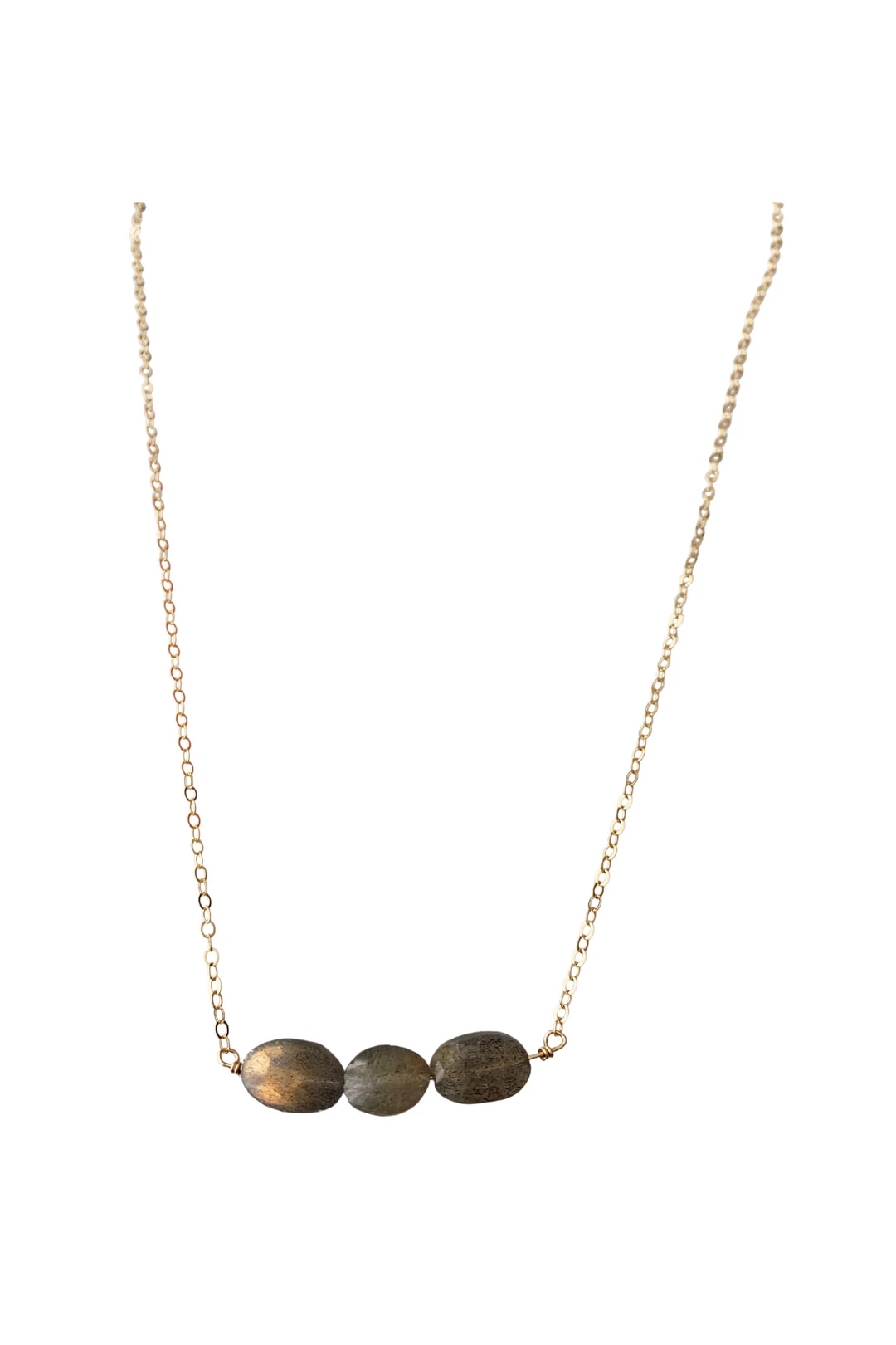 Best deal 🔔 A Blonde and Her Bag Jewelry 👩 women Oval Stone Labradorite Bar Necklace 🤩 - Image 2