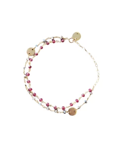 Brand new 🔔 A Blonde and Her Bag Jewelry 👩 women Willow Bracelet in Ruby and Pyrite ❤️