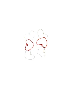 Wholesale 🔥 A Blonde and Her Bag Jewelry 👩 women Three Heart Drop Earring - Silver Red Silver 👍