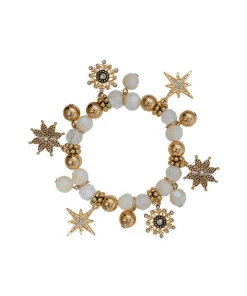 Wholesale ⌛ A Blonde and Her Bag Jewelry 👩 women Snowflake Charm Bracelet in Gold 🔥
