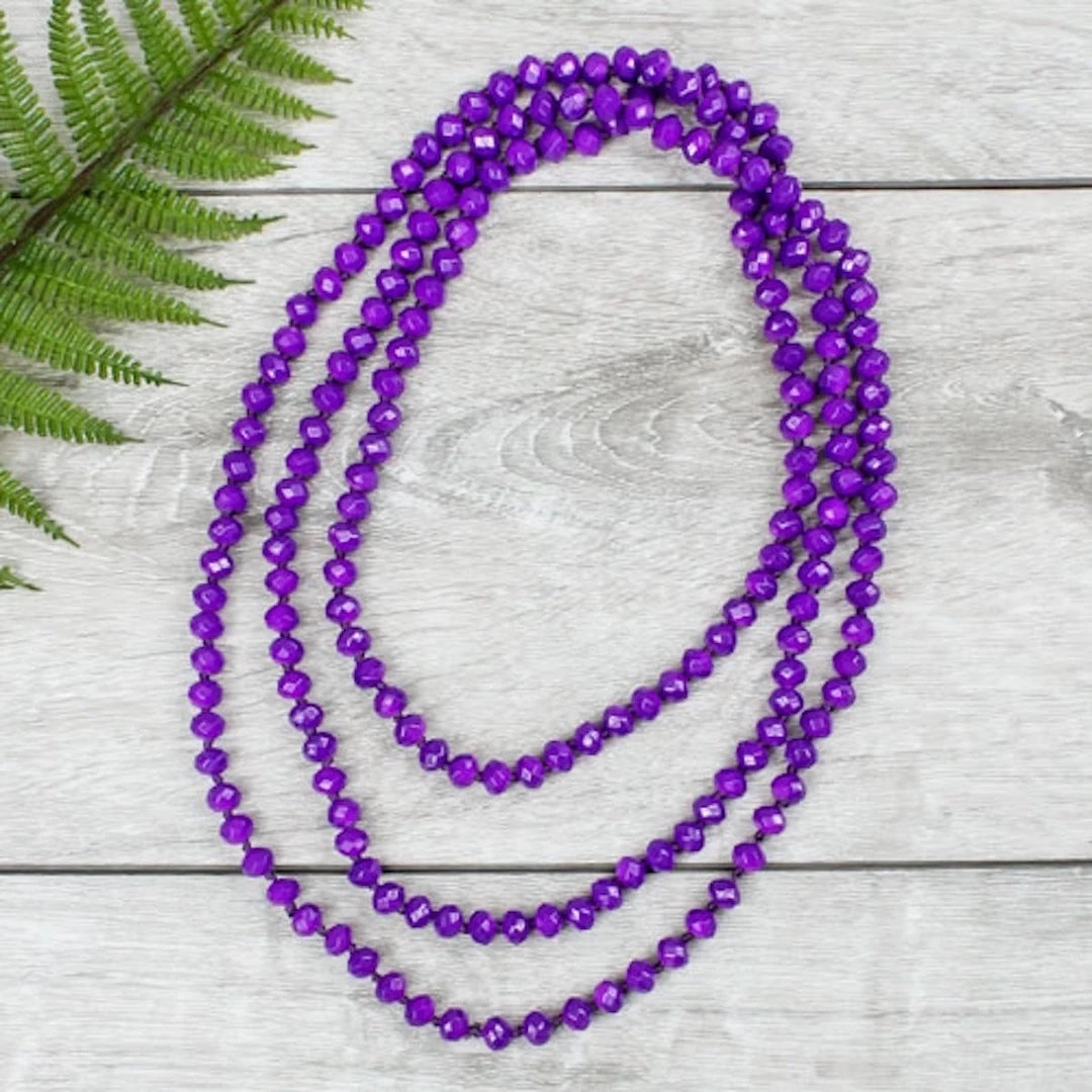 Best deal π― A Blonde and Her Bag Jewelry π© women Deep Purple Crystal Beaded Necklace π― - Image 2