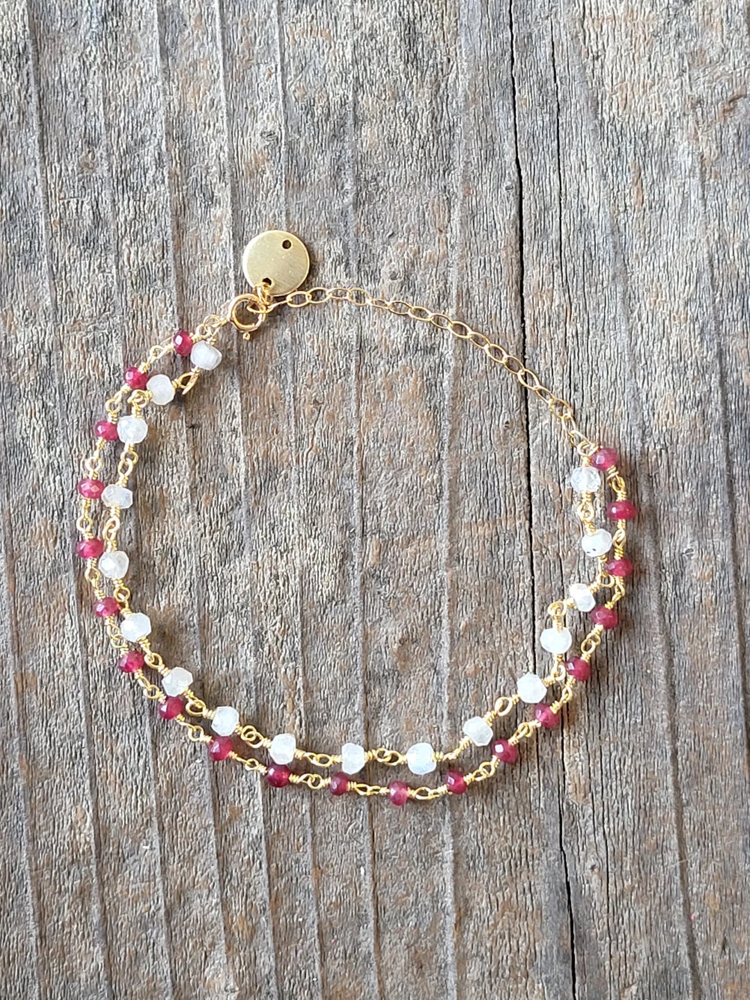 Brand new โญ A Blonde and Her Bag Jewelry ๐ฉ women Willow Bracelet in Ruby and Moonstone ๐ฅฐ - Image 2