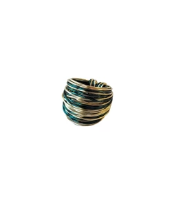 Coupon ❤️ A Blonde and Her Bag Jewelry 👩 women Marcia Wire Wrap Ring in Green and Gold 🔔