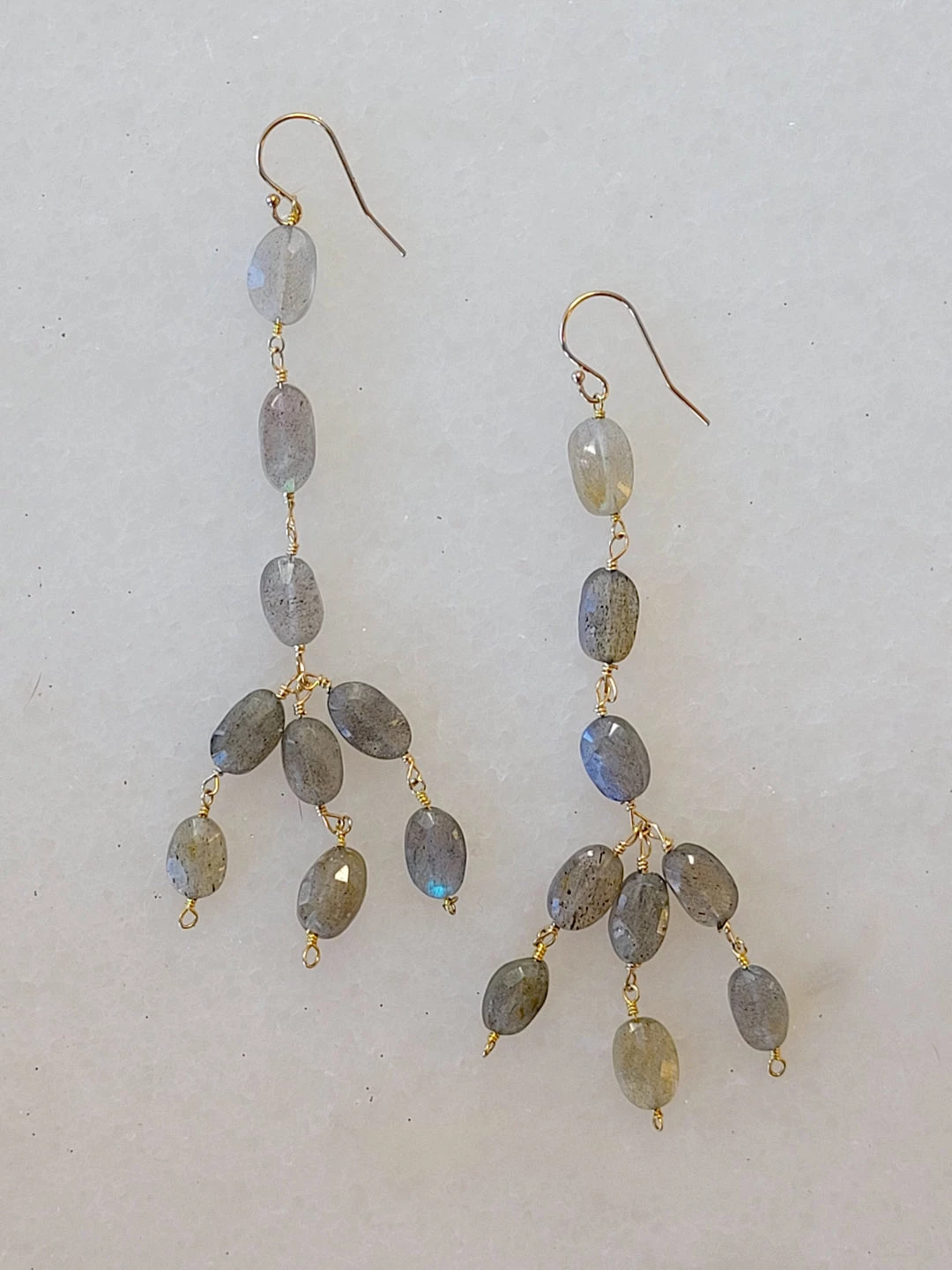 Top 10 โ๏ธ A Blonde and Her Bag Jewelry ๐ฉ women Labradorite 3 Tier Drop Earrings ๐ - Image 2