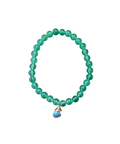 Wholesale ❤️ A Blonde and Her Bag Jewelry 👩 women Avanturine Stretch Bracelet with Hand-Wrapped Labradorite in Gold 🎉