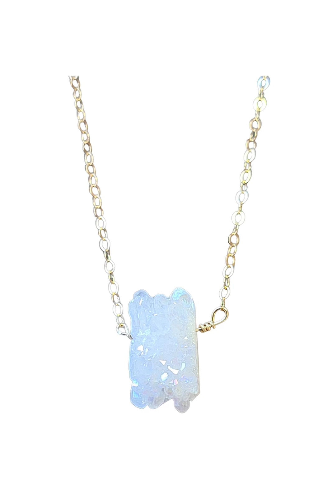 Wholesale π A Blonde and Her Bag Jewelry π© women White Stalactite Druzy Necklace in Gold β¨