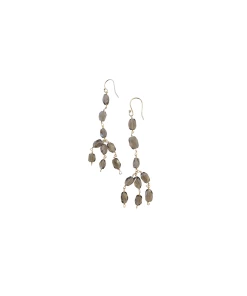Best Pirce 🧨 A Blonde and Her Bag Jewelry 👩 women Smoky Quartz 3 Tier Drop Earrings ⌛