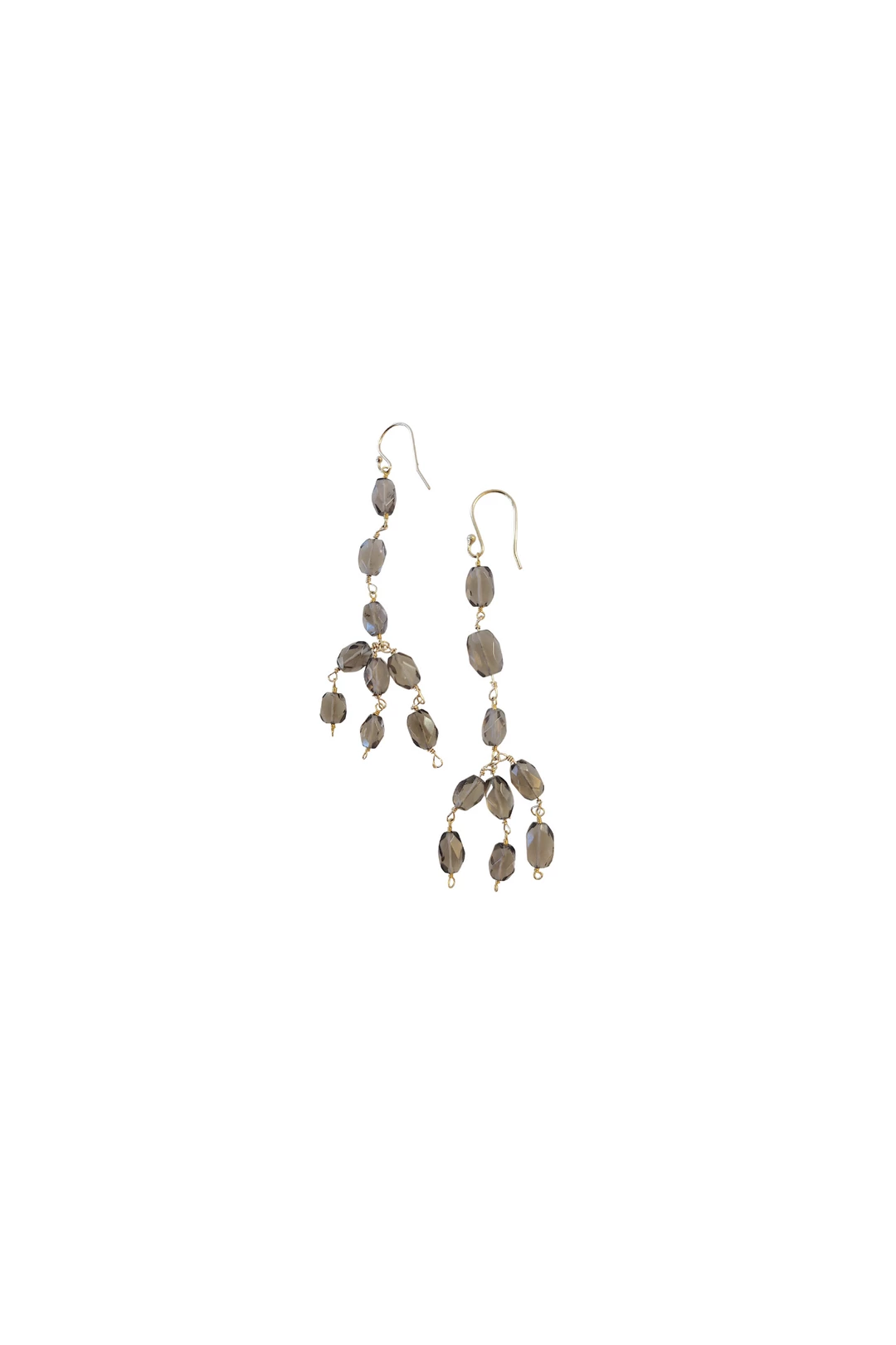 Best Pirce ๐งจ A Blonde and Her Bag Jewelry ๐ฉ women Smoky Quartz 3 Tier Drop Earrings โ