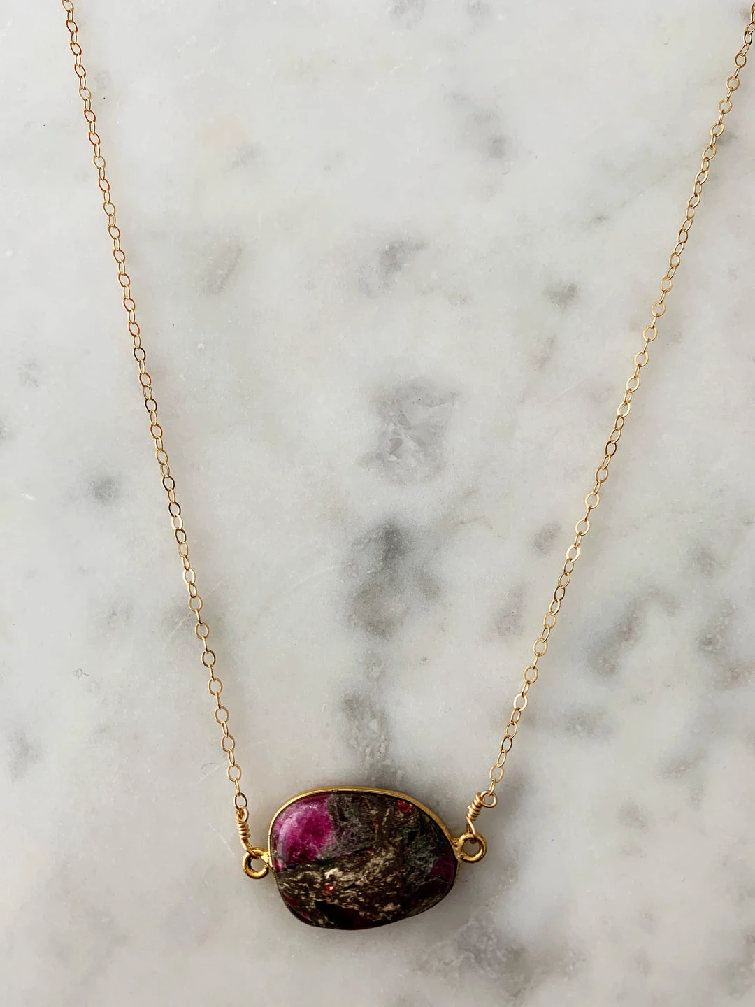 Wholesale π A Blonde and Her Bag Jewelry π© women Mrs. Parker Simple Chain Gold Necklace in Red Mojave Copper Turquoise π