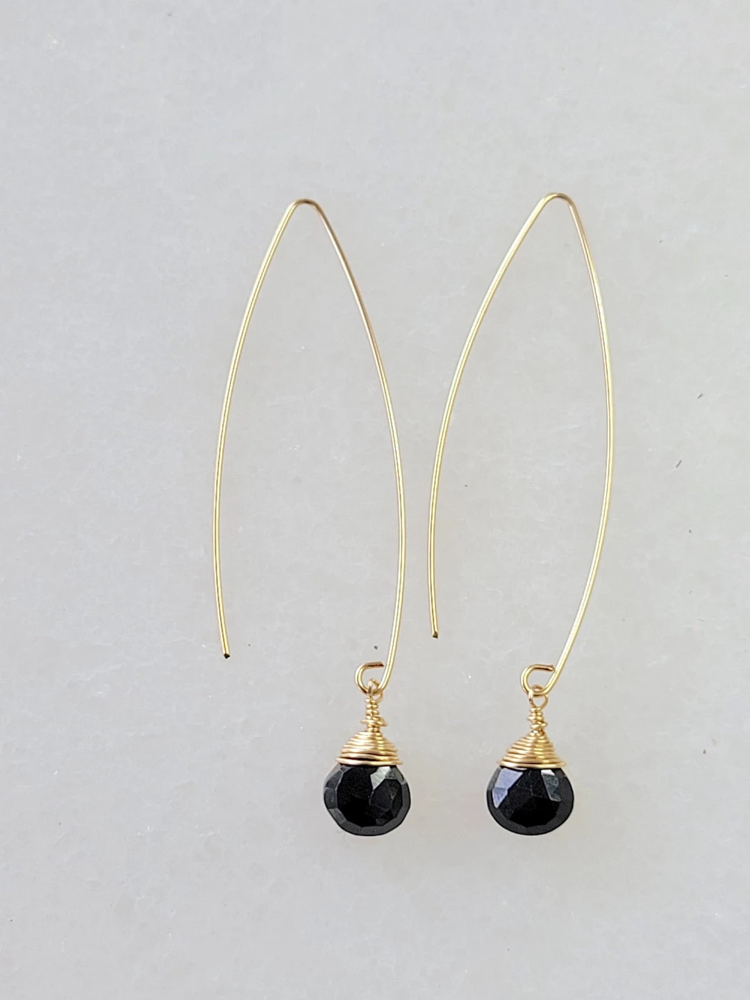 Promo π A Blonde and Her Bag Jewelry π© women Jill Long Wire Drop Earring in Black Onyx 𧨠- Image 4