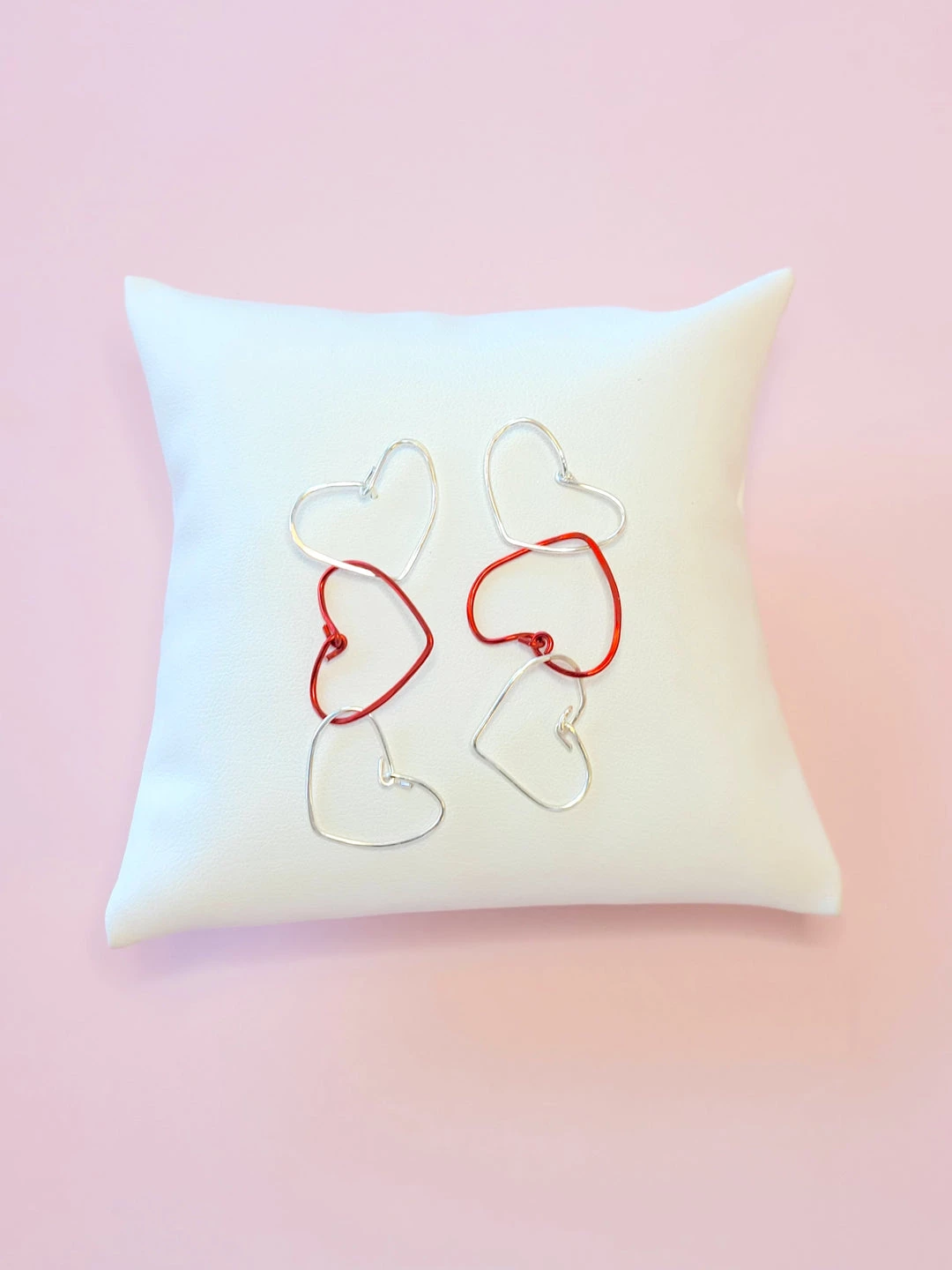 Wholesale 🔥 A Blonde and Her Bag Jewelry 👩 women Three Heart Drop Earring - Silver Red Silver 👍 - Image 2