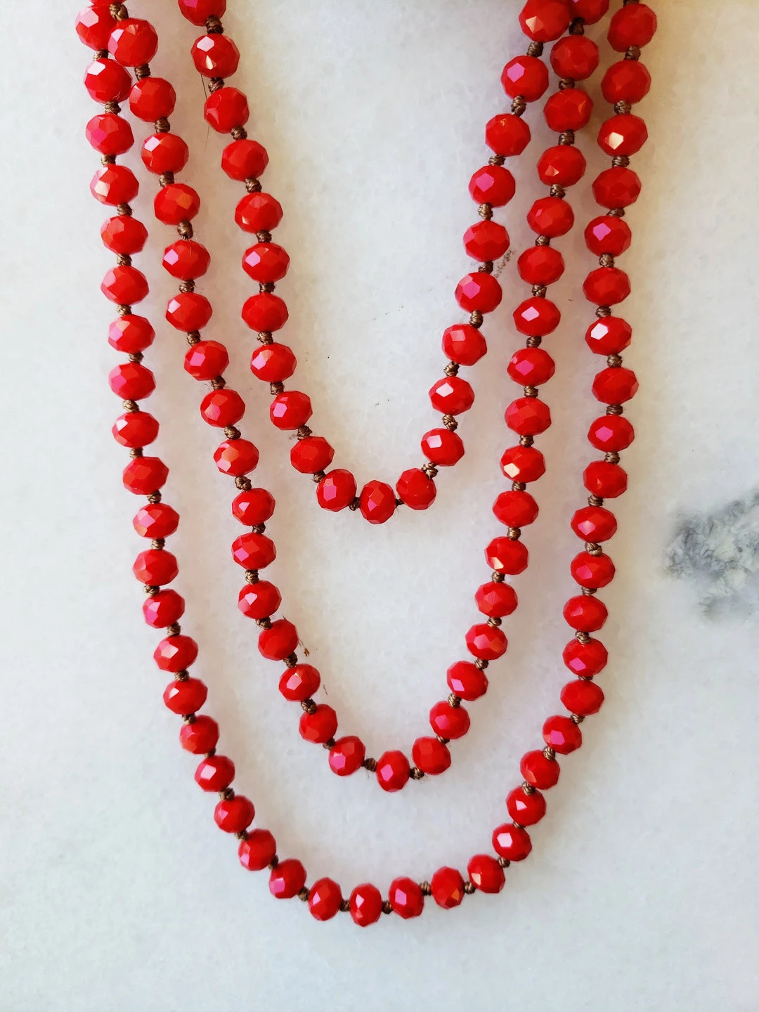 Best Pirce π₯° A Blonde and Her Bag Jewelry π© women Cherry Red Crystal Beaded Necklace 𧨠- Image 2