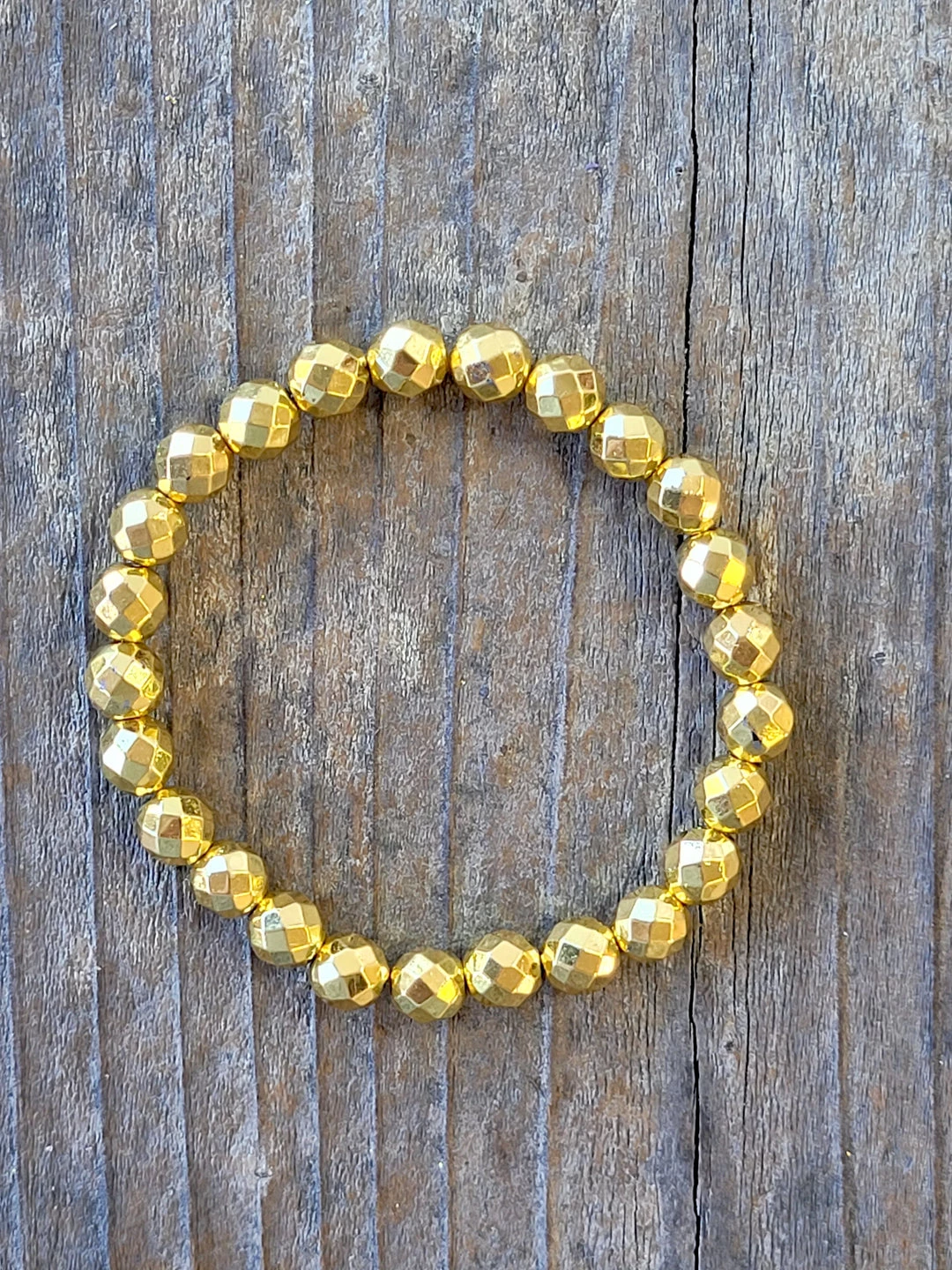 Wholesale π₯° A Blonde and Her Bag Jewelry π© women Spherical Gold Hematite Beaded Stretch Bracelet π - Image 2
