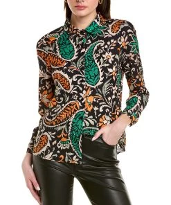 Discount ✔️ women Traffic People Sneak Peak Button-Up 👕 Shirt 😀